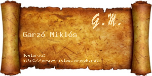Garzó Miklós névjegykártya
